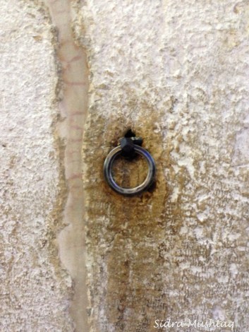 The ring to which the Prophet ﷺ tied al-Buraq. There is a difference of opinion whether this was the actual ring or not. Allah knows best.